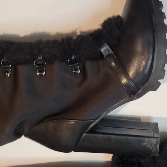 Elegant Black Over the Knee Boots with Pom-Pom Detail - Picture 6 of 7